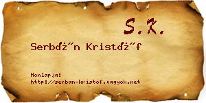 Serbán Kristóf névjegykártya